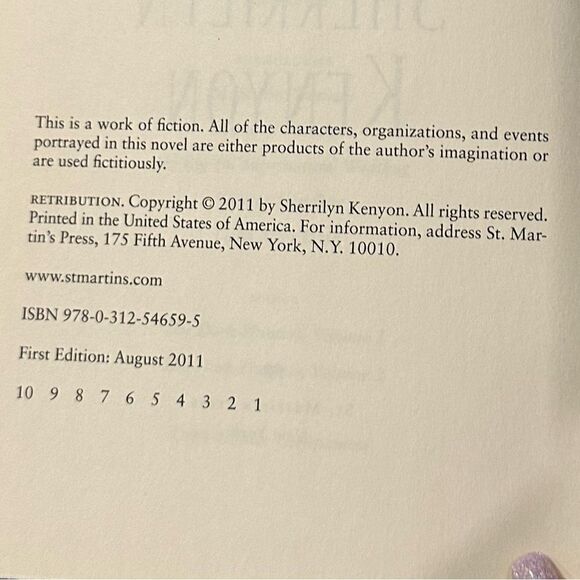 Retribution Book 19 by Sherrilyn Kenyon, Dark-Hunter, 1st Edition, Hardcover - Picture 3 of 9